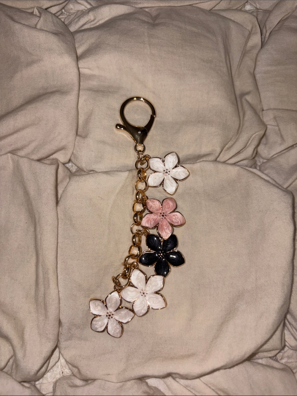Free People Enamel Floral Drop Bag Charm Keyring